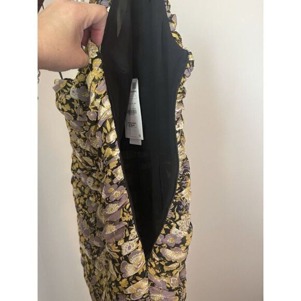 Zara One‎ Shoulder Strap Floral Purple Multi  Mini Dress Size Small NWT - Picture 5 of 16